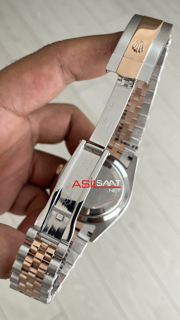 Rolex Datejust Chocolate 126331 Jubilee Kahverengi Kadran 41mm Two Tone Rose Replika Saat