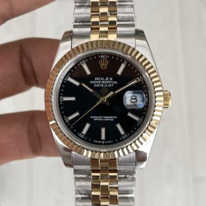Rolex Datejust Siyah 126333 Jubilee Two Tone Gold 41mm Replika Saat