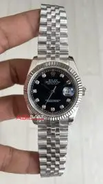 Rolex Datejust Siyah Taşlı 126334 Black Diamond Jubilee 41mm Replika Saat