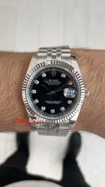 Rolex Datejust Siyah Taşlı 126334 Black Diamond Jubilee 41mm Replika Saat
