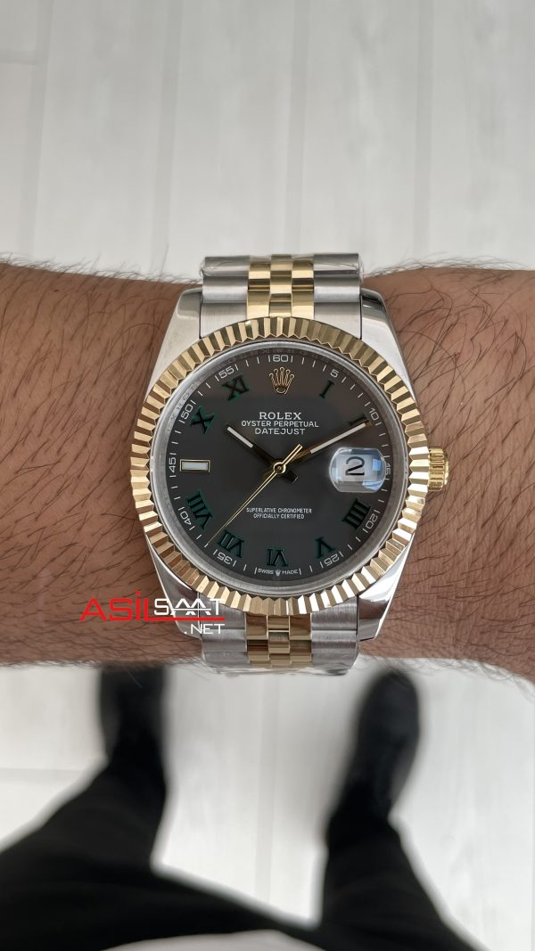 Rolex Datejust Wimbledon 126333 Jubilee Two Tone Gold 41mm Replika Saat