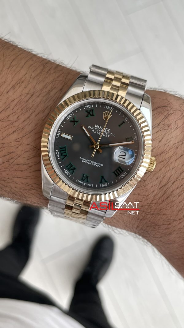 Rolex Datejust Wimbledon 126333 Jubilee Two Tone Gold 41mm Replika Saat