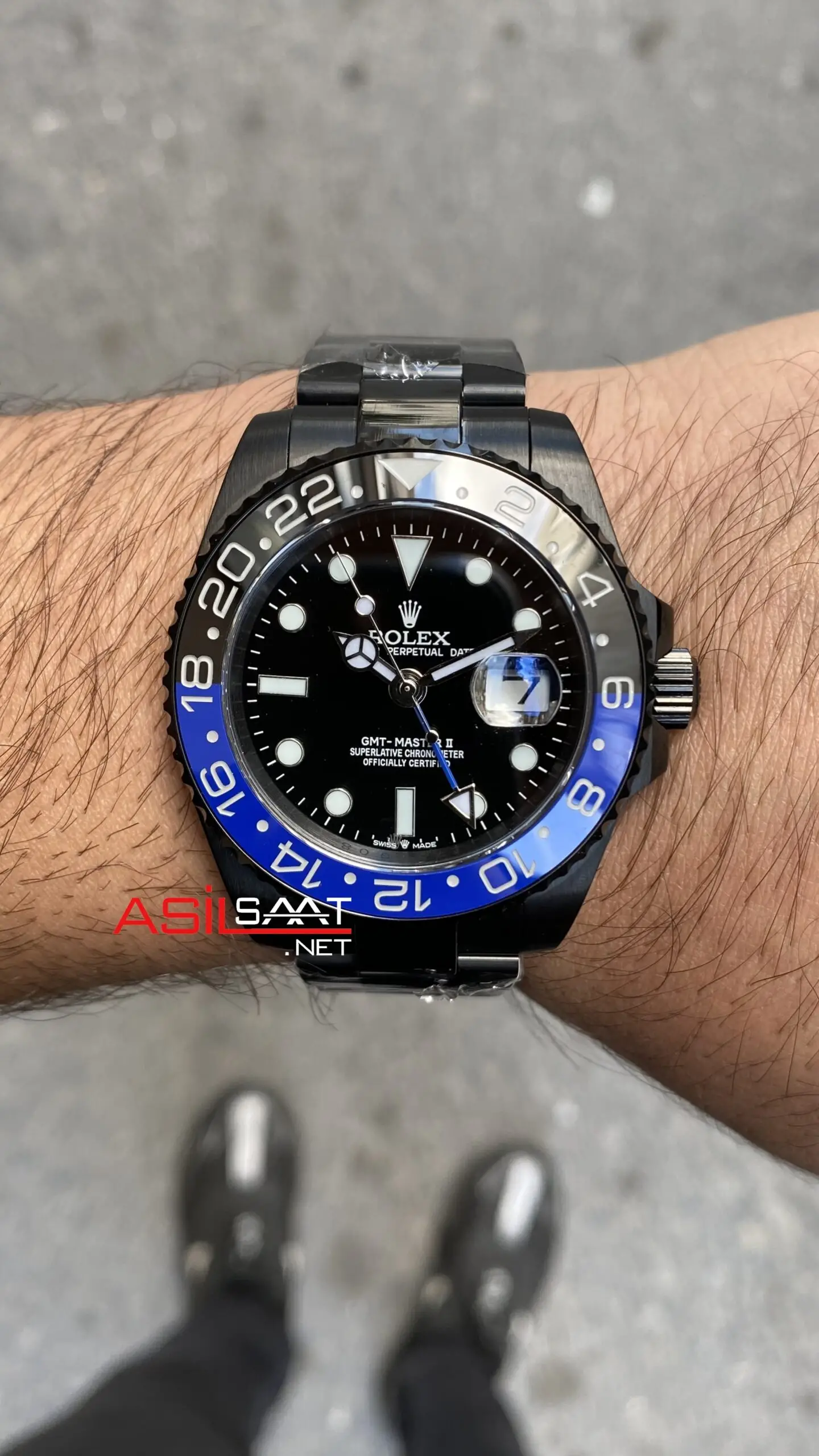 Rolex Gmt Master II Batman Siyah 126710 PVD Black Venom Case Limited Edition 40 mm Replika Saat