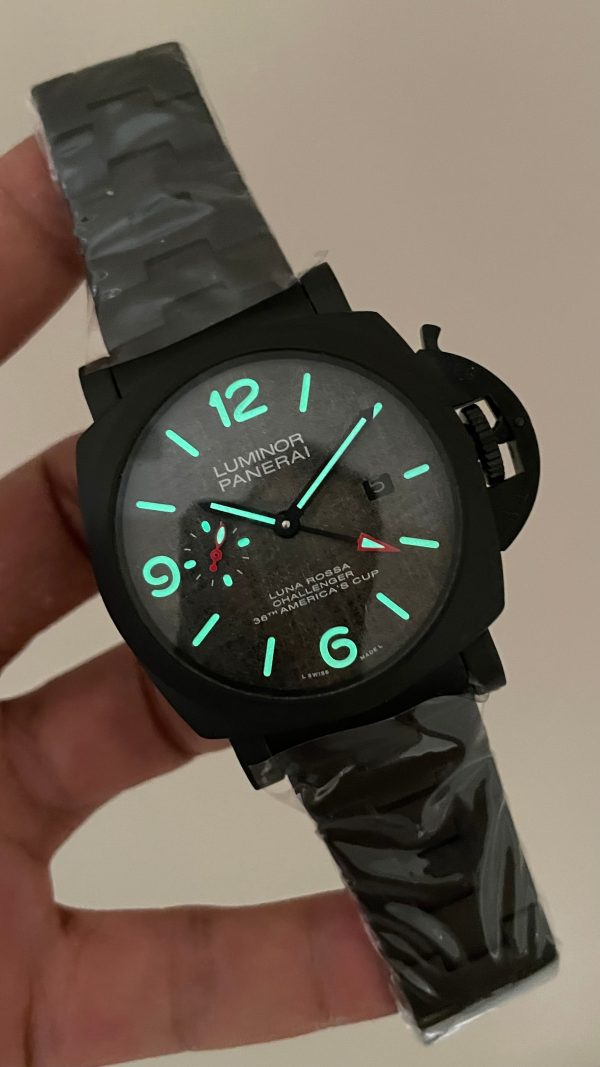 Panerai Luminor Luna Rossa PAM01036 Gri Kadran PVD Black 44mm Replika Saat Panerai Luminor Luna Rossa PAM01036 Gri Kadran PVD Black 44mm Replika Saat