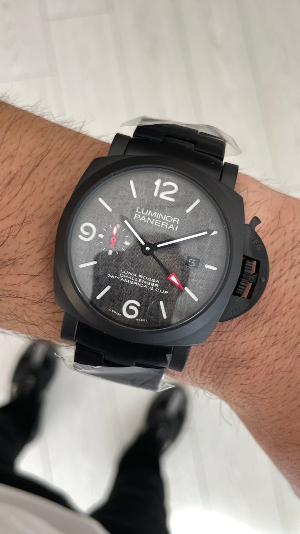 Panerai Luminor Luna Rossa PAM01036 Gri Kadran PVD Black 44mm Replika Saat Panerai Luminor Luna Rossa PAM01036 Gri Kadran PVD Black 44mm Replika Saat