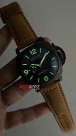 Panerai Luminor Marina PAM01312 PVD Black Siyah Kadran Kahverengi 44mm Replika Saat