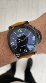Panerai Luminor Marina PAM01312 PVD Black Siyah Kadran Kahverengi 44mm Replika Saat