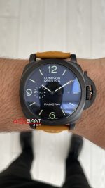 Panerai Luminor Marina PAM01312 PVD Black Siyah Kadran Kahverengi 44mm Replika Saat