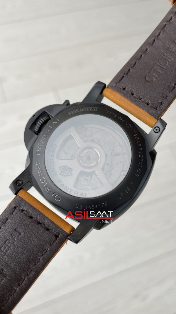 Panerai Luminor Marina PAM01312 PVD Black Siyah Kadran Kahverengi 44mm Replika Saat