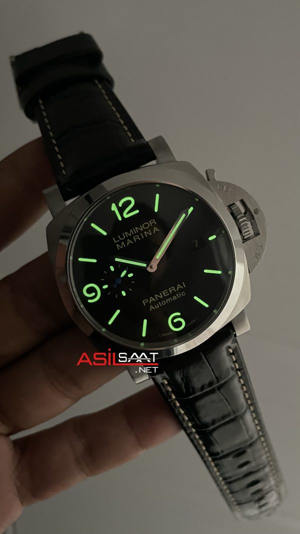 Panerai Luminor Marina PAM01312 Siyah Kadran 44mm Silver Replika Saat