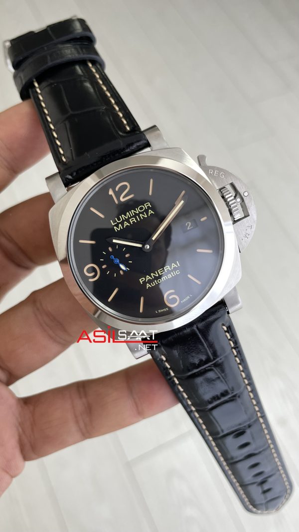 Panerai Luminor Marina PAM01312 Siyah Kadran 44mm Silver Replika Saat