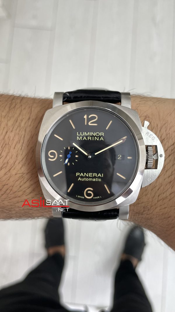 Panerai Luminor Marina PAM01312 Siyah Kadran 44mm Silver Replika Saat