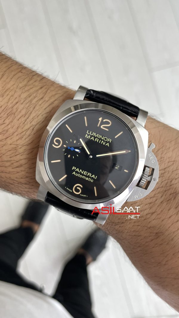 Panerai Luminor Marina PAM01312 Siyah Kadran 44mm Silver Replika Saat