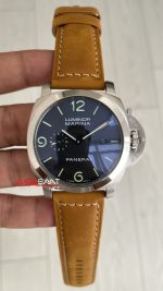 Panerai Luminor Marina PAM01312 Siyah Kadran Kahverengi Silver 44mm Replika Saat