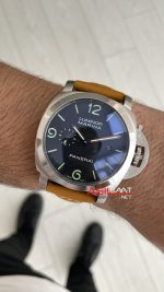 Panerai Luminor Marina PAM01312 Siyah Kadran Kahverengi Silver 44mm Replika Saat