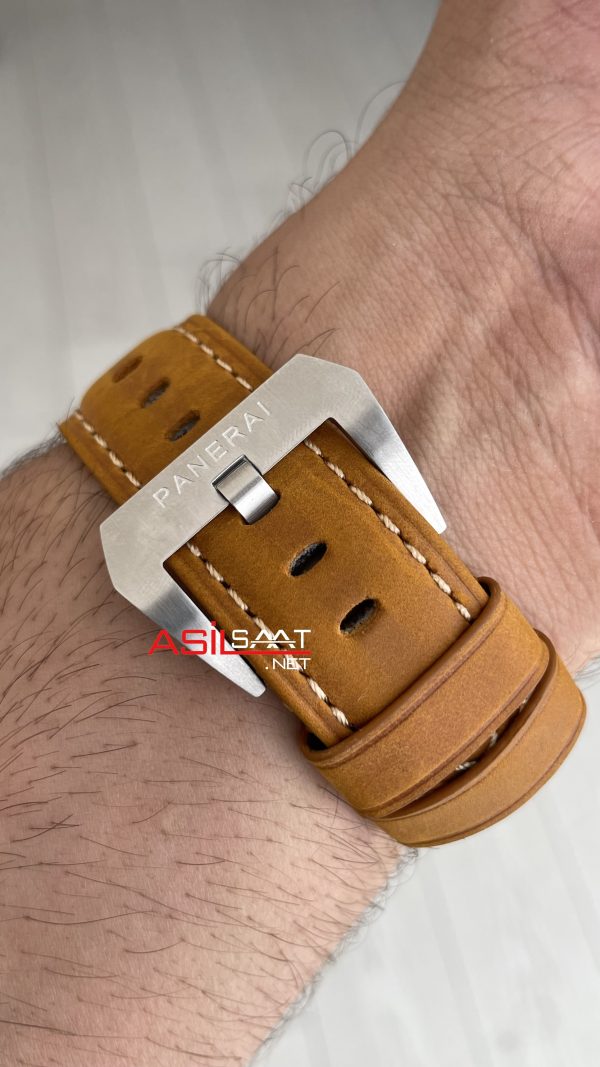 Panerai Luminor Marina PAM01312 Siyah Kadran Kahverengi Silver 44mm Replika Saat