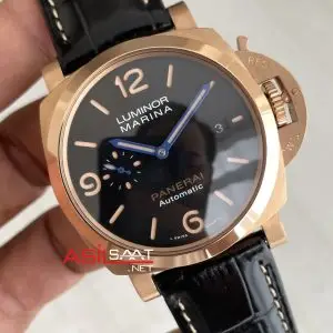 Panerai Luminor Marina Siyah Kadran PAM00393 Rose 44mm Replika Saat