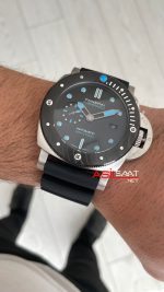 Panerai Submersible 1950 3 Days Amagnetic Titanium PAM01389 Siyah Kauçuk 47mm Replika Saat