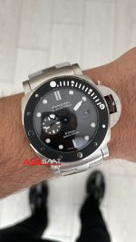 Panerai Submersible Grigio Roccia PAM01288 QuarantaQuattro eSteel 47mm Siyah Replika Saat