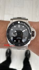 Panerai Submersible Grigio Roccia PAM01288 QuarantaQuattro eSteel 47mm Siyah Replika Saat
