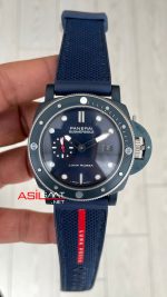 Panerai Submersible Luna Rossa PAM01466 QuarantaQuattro Ti-Ceramitech Blue 47mm Replika Saat