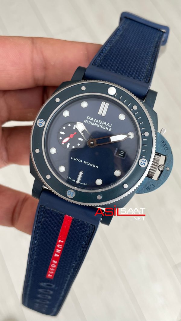 Panerai Submersible Luna Rossa PAM01466 QuarantaQuattro Ti-Ceramitech Blue 47mm Replika Saat Panerai Submersible Luna Rossa PAM01466 QuarantaQuattro Ti-Ceramitech Blue 47mm Replika Saat