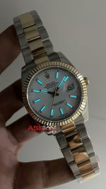 Rolex Datejust Beyaz Kadran 126333 Oyster Two Tone Gold 41mm Replika Saat