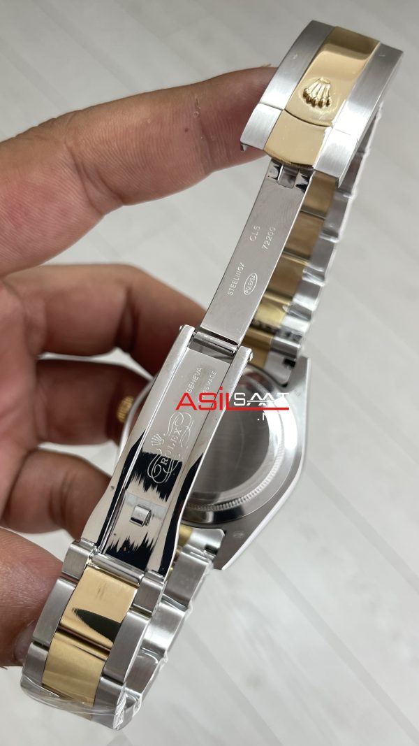 Rolex Datejust Beyaz Kadran 126333 Oyster Two Tone Gold 41mm Replika Saat
