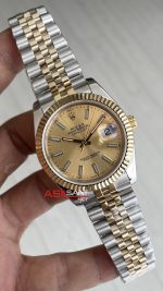 Rolex Datejust Champagne 126333 Jubilee Two Tone Gold Şampanya Kadran 41mm Replika Saat