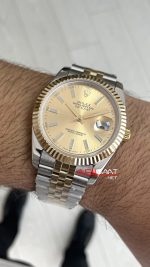 Rolex Datejust Champagne 126333 Jubilee Two Tone Gold Şampanya Kadran 41mm Replika Saat
