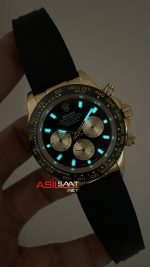 Rolex Daytona Paul Newman 116518LN Gold Oysterflex 40mm Replika Saat