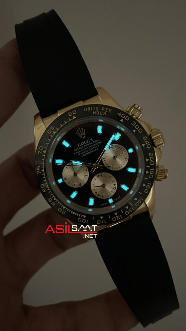 Rolex Daytona Paul Newman 116518LN Gold Oysterflex 40mm Replika Saat