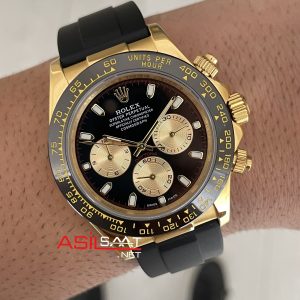 Rolex Daytona Paul Newman 116518LN Gold Oysterflex 40mm Replika Saat