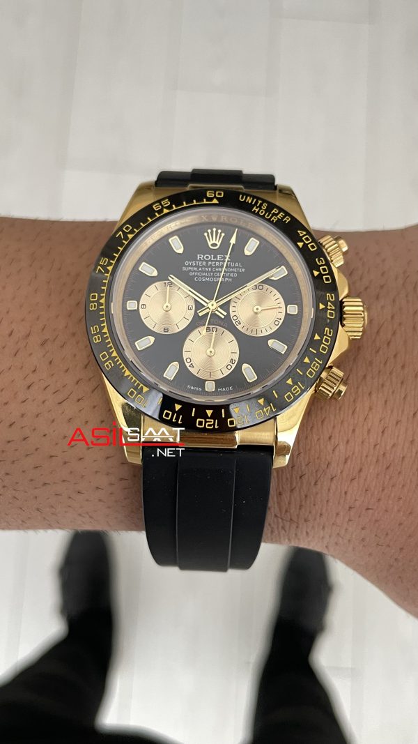Rolex Daytona Paul Newman 116518LN Gold Oysterflex 40mm Replika Saat