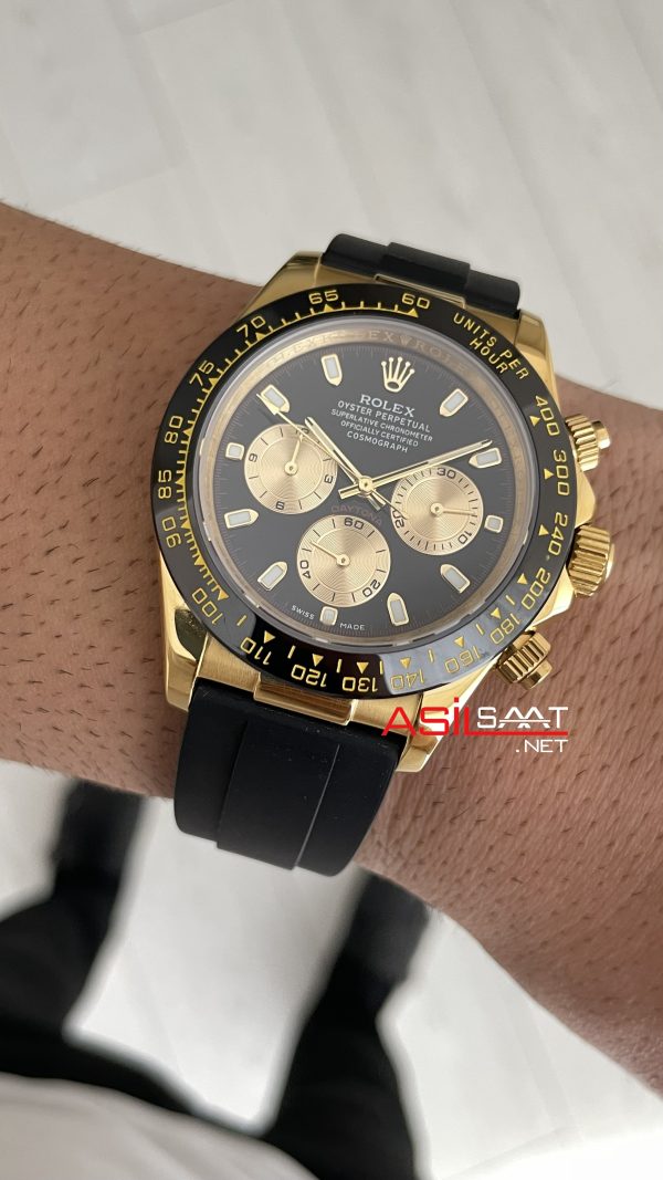 Rolex Daytona Paul Newman 116518LN Gold Oysterflex 40mm Replika Saat