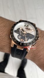 Ulysse Nardin El Toro GMT Perpetual Calendar Executive Beyaz Kadran 43mm Rose Replika Saat