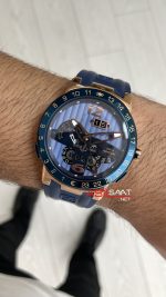 Ulysse Nardin El Toro GMT Perpetual Calendar Executive Mavi Kadran 43mm Rose Replika Saat