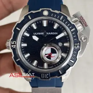 Ulysse Nardin Hammerhead Shark Diver Deep Dive Mavi Kadran 46mm Silver Blue Replika Saat