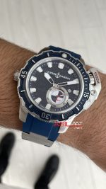 Ulysse Nardin Hammerhead Shark Diver Deep Dive Mavi Kadran 46mm Silver Blue Replika Saat
