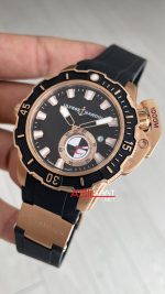 Ulysse Nardin Hammerhead Shark Diver Deep Dive Siyah Kadran 46mm Rose Black Replika Saat