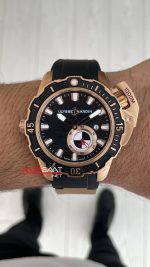 Ulysse Nardin Hammerhead Shark Diver Deep Dive Siyah Kadran 46mm Rose Black Replika Saat
