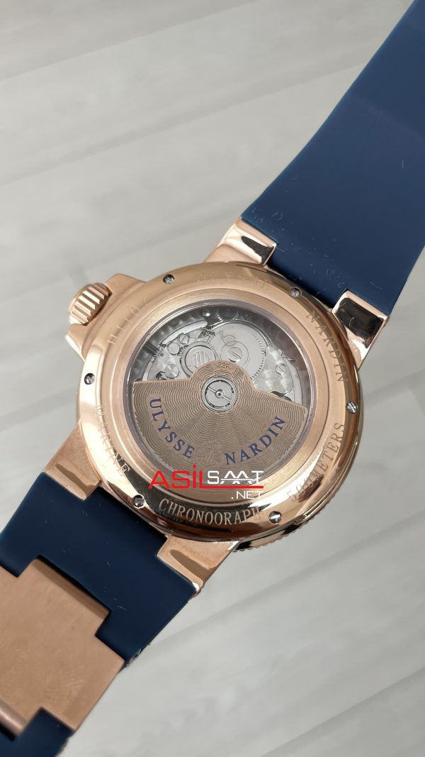 Ulysse Nardin Marine Chronometer Mavi Kadran 43mm Rose Replika Saat