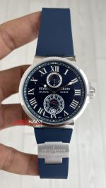 Ulysse Nardin Marine Chronometer Mavi Kadran 43mm Silver Replika Saat