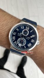 Ulysse Nardin Marine Chronometer Mavi Kadran 43mm Silver Replika Saat