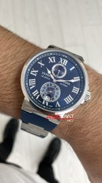 Ulysse Nardin Marine Chronometer Mavi Kadran 43mm Silver Replika Saat