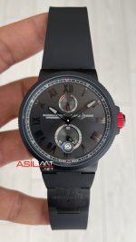 Ulysse Nardin Marine Chronometer Officially Certified DLC 43mm Siyah Kadran Replika Saat