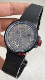 Ulysse Nardin Marine Chronometer Officially Certified DLC 43mm Siyah Kadran Replika Saat