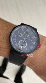 Ulysse Nardin Marine Chronometer Officially Certified DLC 43mm Siyah Kadran Replika Saat