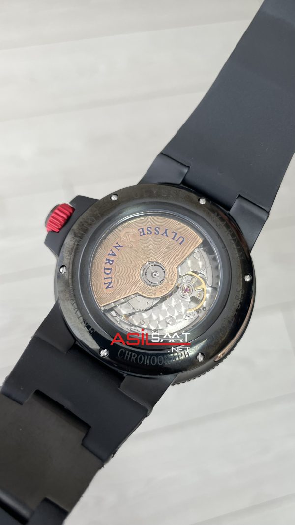 Ulysse Nardin Marine Chronometer Officially Certified DLC 43mm Siyah Kadran Replika Saat