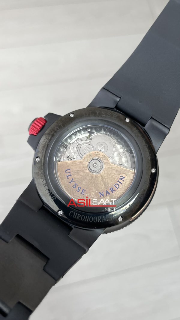 Ulysse Nardin Marine Chronometer Officially Certified DLC 43mm Siyah Kadran Replika Saat